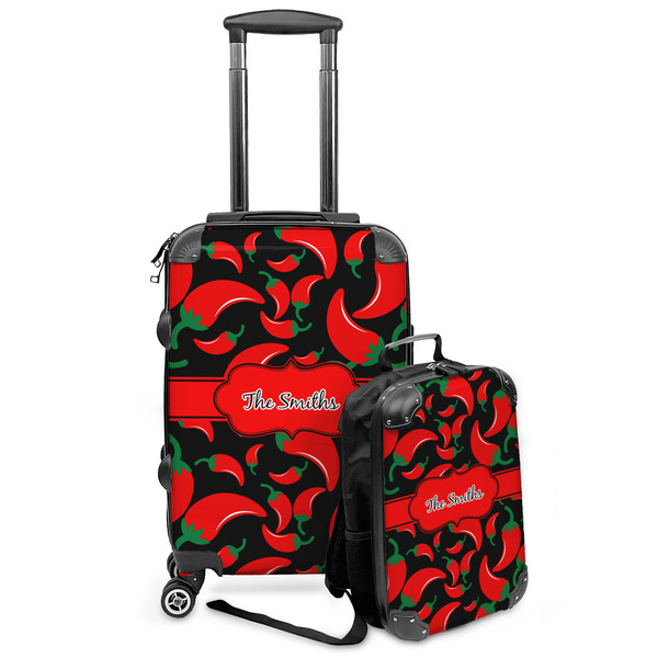 Custom Chili Peppers Kids 2-Piece Luggage Set - Suitcase & Backpack (Personalized)