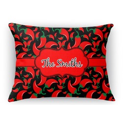 Chili Peppers Rectangular Throw Pillow Case - 12"x18" (Personalized)