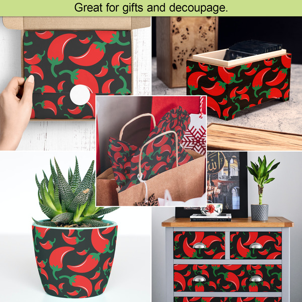 Chili Peppers Tissue Paper - In Use Collage