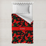 Chili Peppers Toddler Duvet Cover w/ Name or Text