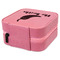 Chili Peppers Travel Jewelry Boxes - Leather - Pink - View from Rear