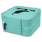 Chili Peppers Travel Jewelry Boxes - Leather - Teal - View from Rear