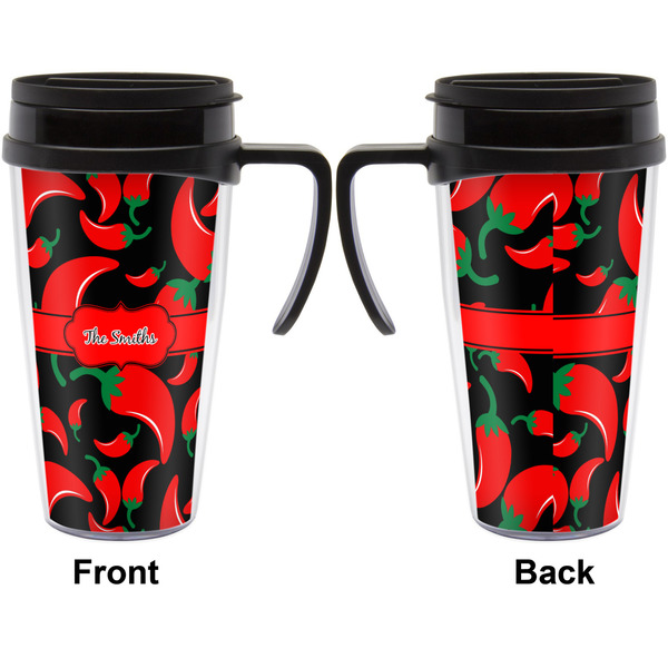 Chili Peppers Travel Mug with Black Handle - Approval