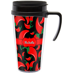 Chili Peppers Acrylic Travel Mug with Handle (Personalized)