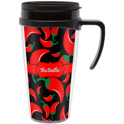 Chili Peppers Acrylic Travel Mug with Handle (Personalized)
