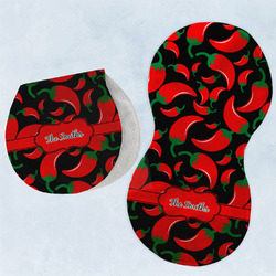 Chili Peppers Burp Pads - Velour - Set of 2 w/ Name or Text