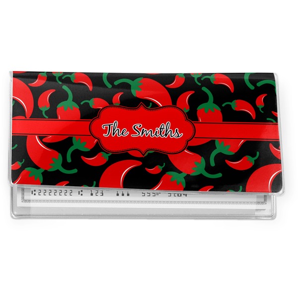 Custom Chili Peppers Vinyl Checkbook Cover (Personalized)