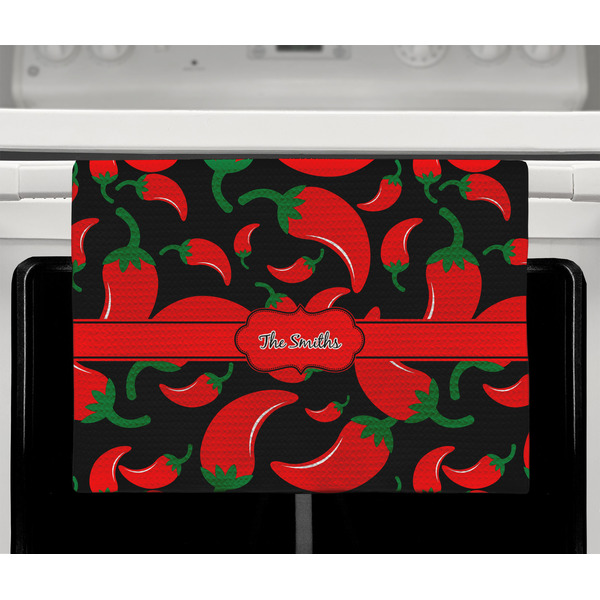 Chili Peppers Waffle Weave Towel - Full Color Print - Lifestyle2 Image