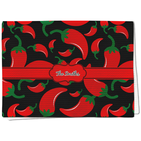 Custom Chili Peppers Kitchen Towel - Waffle Weave (Personalized)