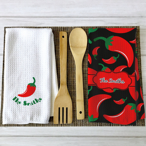 Chili Peppers Waffle Weave Towels - 2 Print Styles