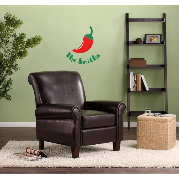 Chili Peppers Wall Graphic on Living Room Wall