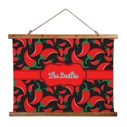 Chili Peppers Wall Hanging Tapestry - Wide (Personalized)