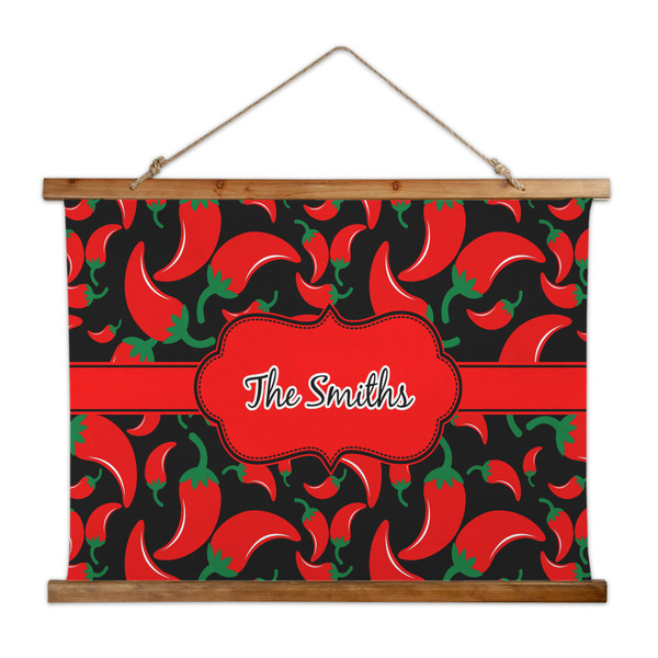 Custom Chili Peppers Wall Hanging Tapestry - Wide (Personalized)