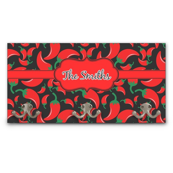 Custom Chili Peppers Wall Mounted Coat Rack (Personalized)