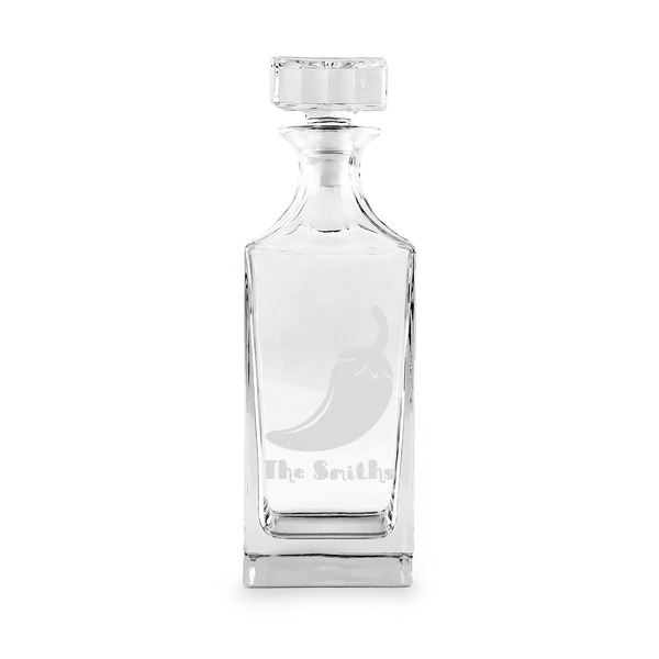 Custom Chili Peppers Whiskey Decanter - 30 oz Square (Personalized)