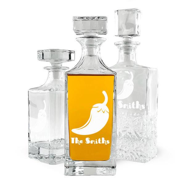 Custom Chili Peppers Whiskey Decanter (Personalized)