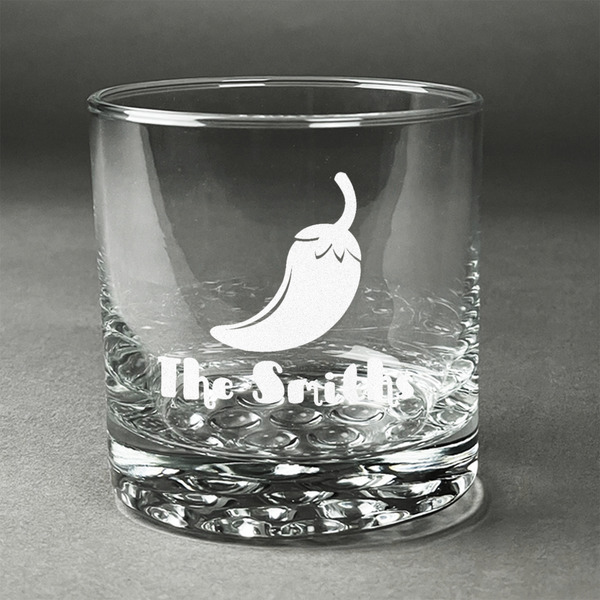 Custom Chili Peppers Whiskey Glass (Single) (Personalized)
