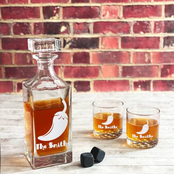 Chili Peppers Whiskey Glass - In Context