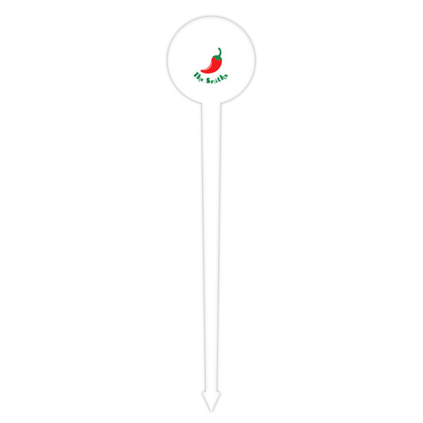 Chili Peppers White Plastic 4" Food Pick - Round - Single Pick