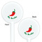 Chili Peppers White Plastic 5.5" Stir Stick - Double Sided - Round - Front & Back