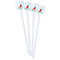 Chili Peppers White Plastic Stir Stick - Single Sided - Square - Front