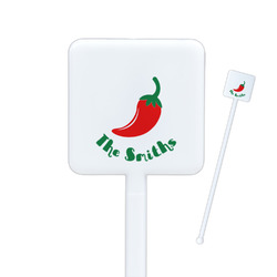 Chili Peppers Square Plastic Stir Sticks (Personalized)