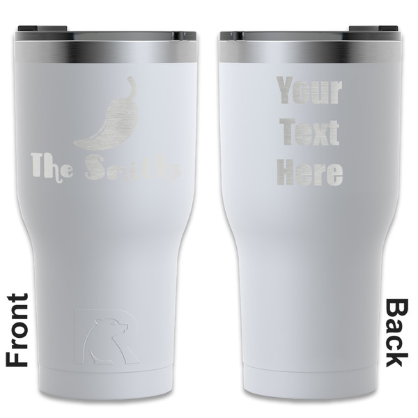 Custom Chili Peppers RTIC Tumbler - White - Engraved Front & Back (Personalized)