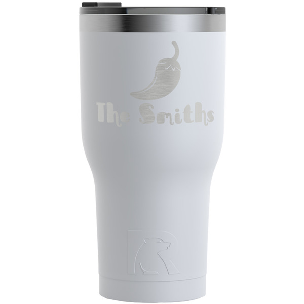 Custom Chili Peppers RTIC Tumbler - White - Engraved Front (Personalized)