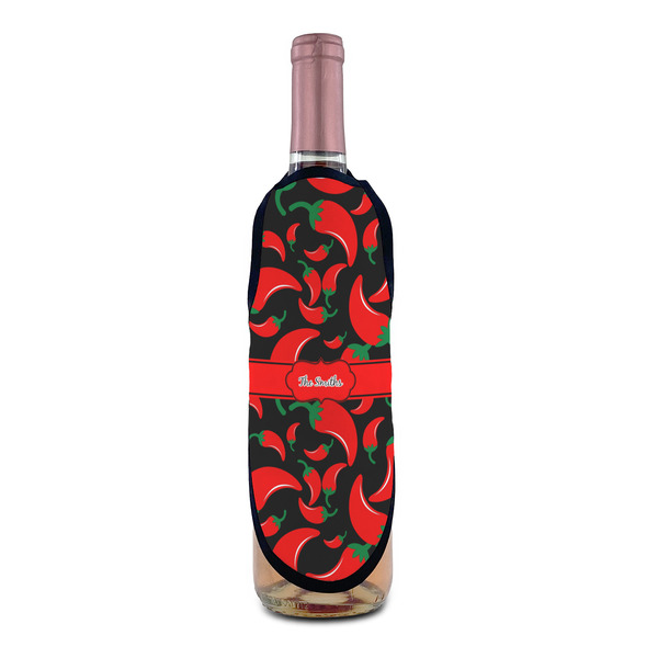 Chili Peppers Wine Bottle Apron - IN CONTEXT