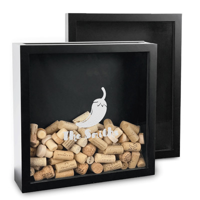 Chili Peppers Wine Cork & Bottle Cap Shadow Box (Personalized)