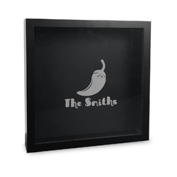 Chili Peppers Wine Cork Shadow Box - 12in x 12in (Personalized)