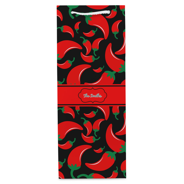 Chili Peppers Wine Gift Bag - Matte - Front