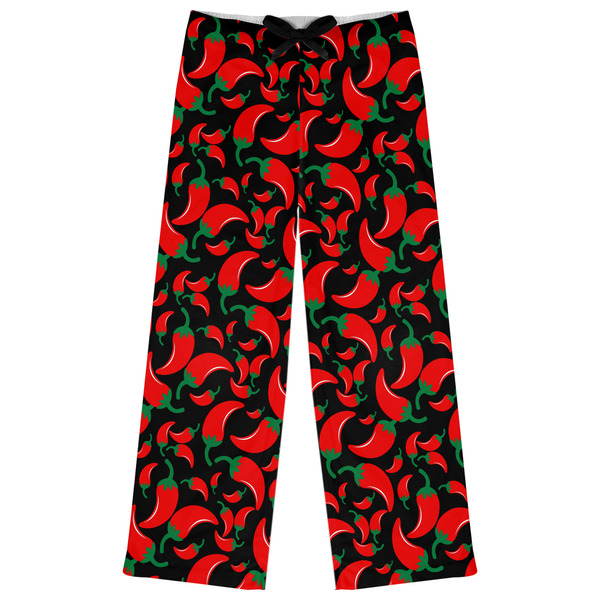 Custom Chili Peppers Womens Pajama Pants - L