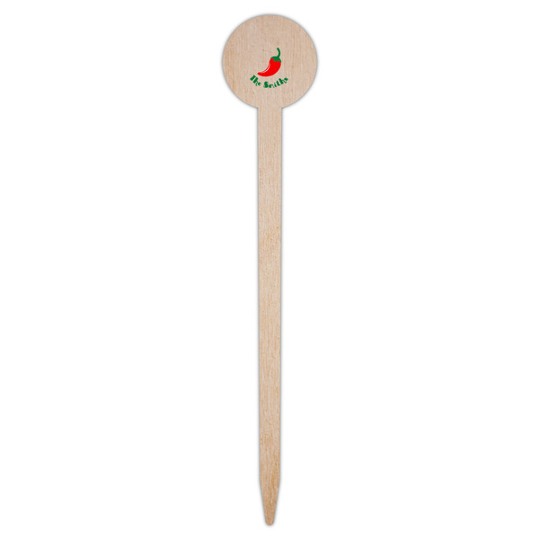 Chili Peppers Wooden 6" Food Pick - Round - Single Pick