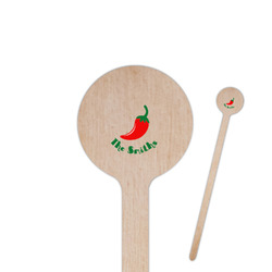 Chili Peppers 6" Round Wooden Stir Sticks - Double Sided (Personalized)