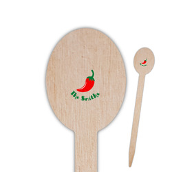 Chili Peppers Oval Wooden Food Picks - Single Sided (Personalized)