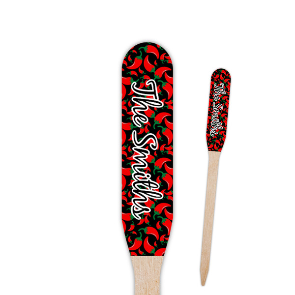 Custom Chili Peppers Paddle Wooden Food Picks (Personalized)