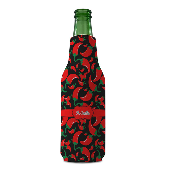 Chili Peppers Zipper Bottle Cooler - FRONT (bottle)