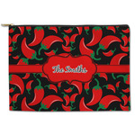 Chili Peppers Zipper Pouch - Large - 12.5"x8.5" (Personalized)