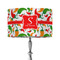 Colored Peppers 12" Drum Lampshade - ON STAND (Fabric)
