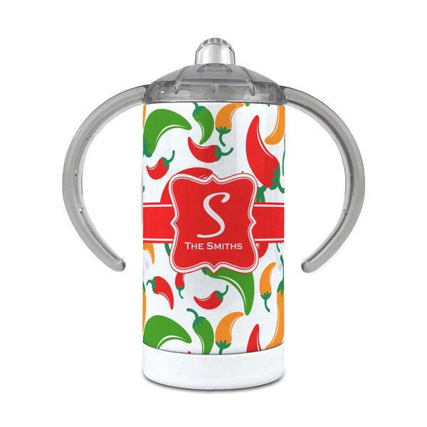Custom Colored Peppers 12 oz Stainless Steel Sippy Cup (Personalized)
