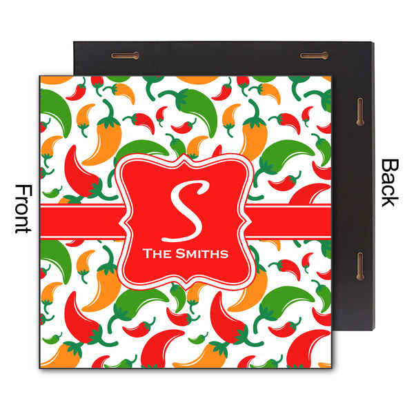 Colored Peppers 12x12 Wood Print - Front & Back View