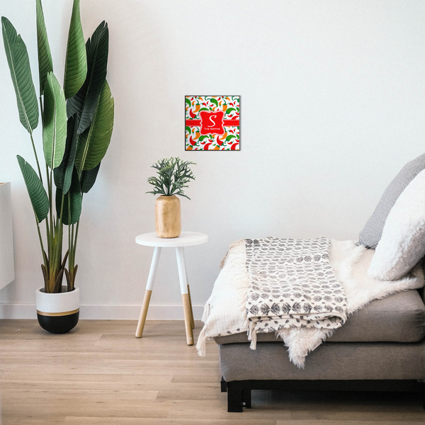 Colored Peppers 12x12 Wood Print - In Context