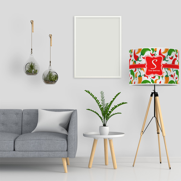 Colored Peppers 16" Drum Lampshade - LIFESTYLE
