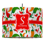 Colored Peppers 16" Drum Pendant Lamp - Fabric (Personalized)