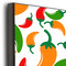 Colored Peppers 16x20 Wood Print - Closeup