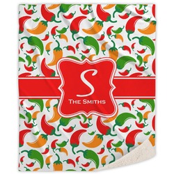 Colored Peppers Sherpa Throw Blanket (Personalized)