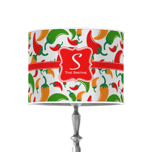 Colored Peppers 8" Drum Lampshade - ON STAND (Poly Film)