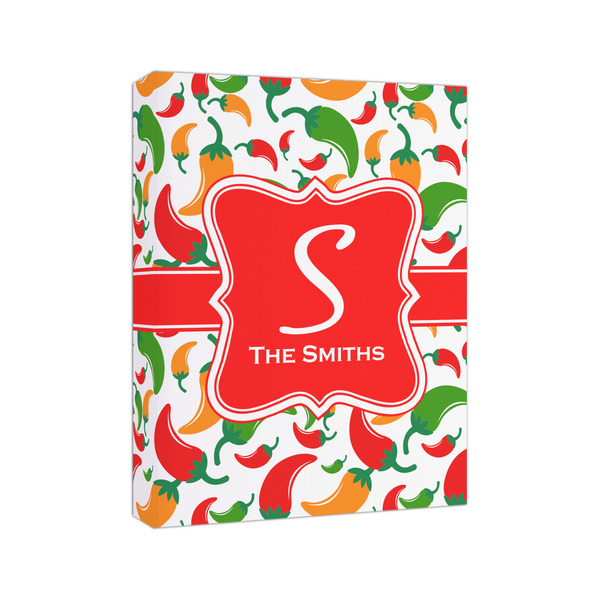 Colored Peppers 8x10 - Canvas Print - Angled View