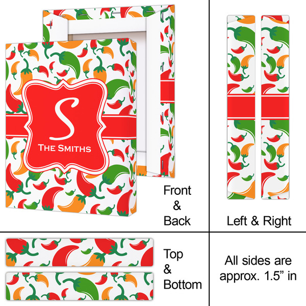 Colored Peppers 8x10 - Canvas Print - Approval